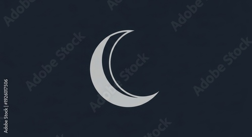 Crescent Moon Symbol on Dark Background.