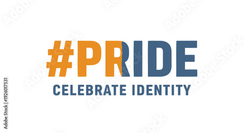 Pride celebration vector icon with hashtag