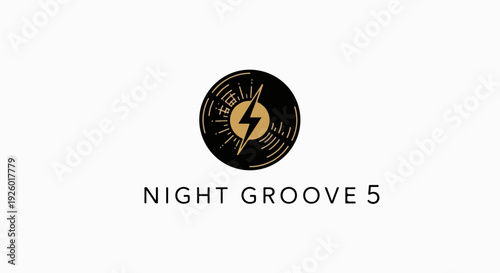 Night groove 5 logo with yellow lightning bolt symbol on black circle background