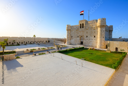 Bild auf Leinwand The Citadel of Qaitbay, a 15th-century defensive fortress and original site of the ancient lighthouse, located on the Mediterranean coast in Alexandria, Egypt