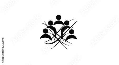 Dynamic illustration symbolizing a strong and interconnected community of individuals, highlighting collaboration, shared goals, and the intricate bonds within a social network