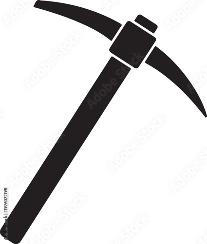Wood pickaxe silhouette vector illustration design on white background
