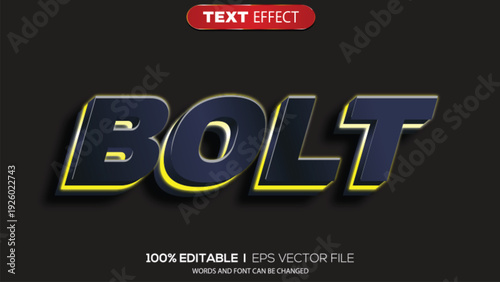 3d text effect bolt theme
