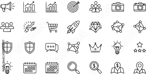 Business and Marketing Icons Set for Startups and Growth