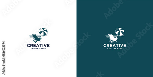Beach logo design vector template