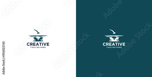 Beach logo design vector template