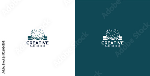 Beach logo design vector template