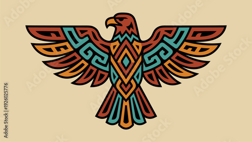 Tribal Eagle Graphic Design - Native American Art Vector Illustration