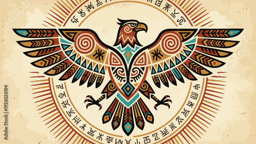 Native American Eagle Art Design - Tribal Symbolism, Cultural Decor