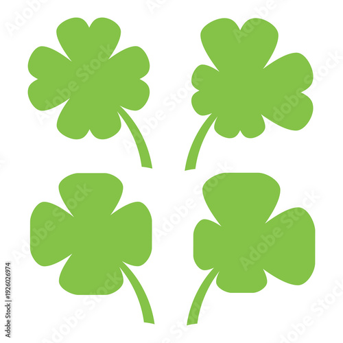 Clover leaf illustration in flat style. Clover leaf vector design symbolizes trust, hope, love, and good luck.