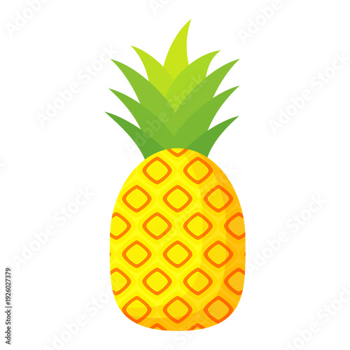 Fresh pineapple fruit illustration, summer pineapple fruit theme. Summer design for holiday promotion and printed on clothing.	