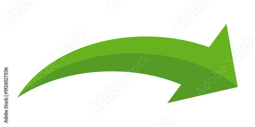 Green arrow vector icon showing direction symbol with flat style design. Jump icon	