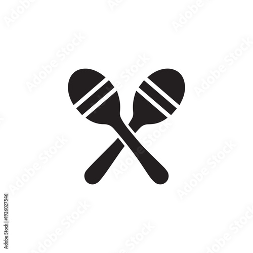 Billede på lærred Maracas icon silhouette vector design art illustration.