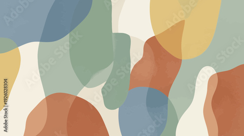 Vibrant abstract shapes in harmonious earthy tones