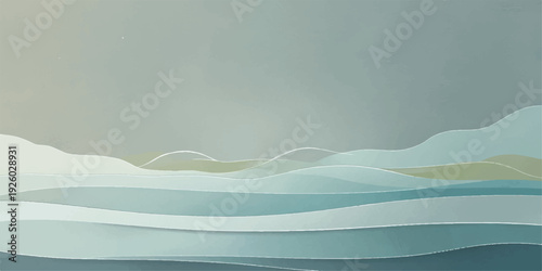 Artistic blue ocean waves on the beach flow in a curved motion creating a light pattern design for a sea wallpaper backdrop