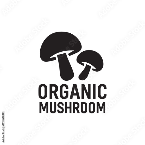 Organic mushroom fungus icon vector design art illustration