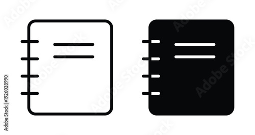 Outline of Two Distinct Notebook Styles in Black and White Design