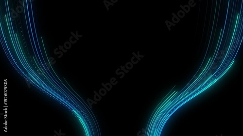 Futuristic blue light streak abstract High speed lines trail effect glowing digital fiber internet data hi tech concept with alpha