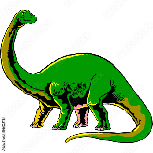A cute and happy cartoon tyrannosaurus rex vector illustration featuring a funny green dino character designed as a friendly reptile monster for wild nature art