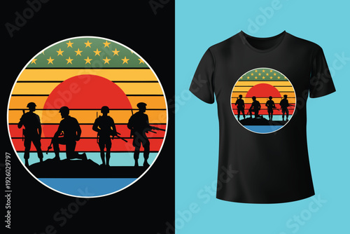 Husband Daddy Protector Hero Fathers Day Camo American Flag Vector