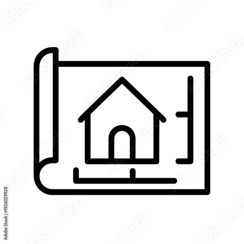 Architectural House Blueprint Plan for Real Estate and Construction