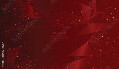 Red abstract digital background with glowing particles