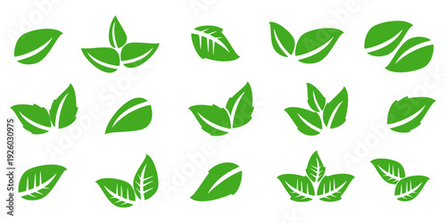 Leaf vector symbol, leaf illustration or leaf emoji in flat style. Spring leaf design, ecological nature theme.