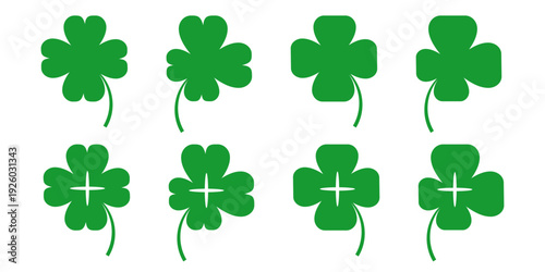 Clover leaf illustration in flat style. Clover leaf vector design symbolizes trust, hope, love, and good luck.