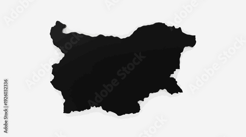 Bulgaria Map Silhouette - Black 3D Rendered Geopolitical Territory Shape on Clean White Background, Ideal for Geography and Travel Concepts