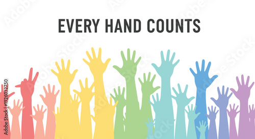 Diverse hands icon set with rainbow colors