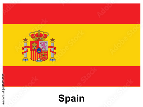 National flag of Spain with vibrant colors and detailed emblem design