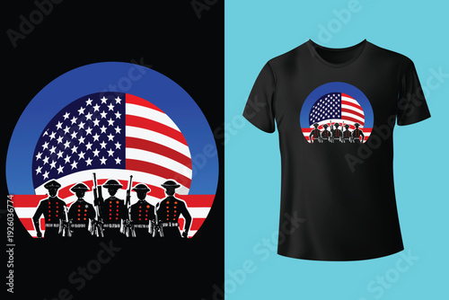 USA Army typography t-shirt design. Freedom Veterans day Independence day Memorial day Patriot day USA flag Veteran patriotic vector illustration army typography text t-shirt design
