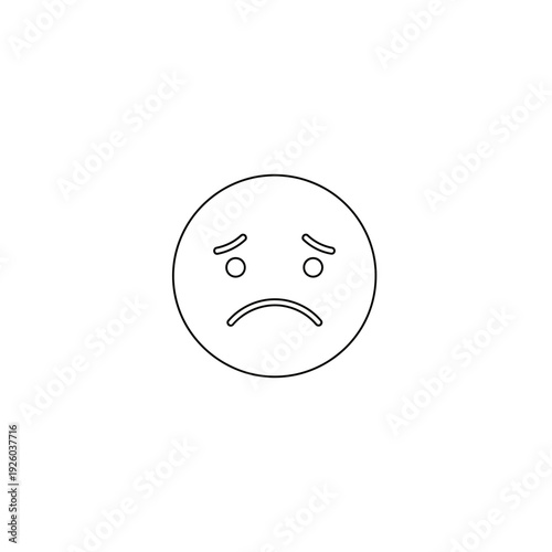 A frowning face with eyebrows drawn down