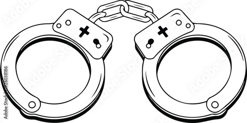 Law Enforcement Handcuff Line Art Collection Security and Criminal Justice Icons