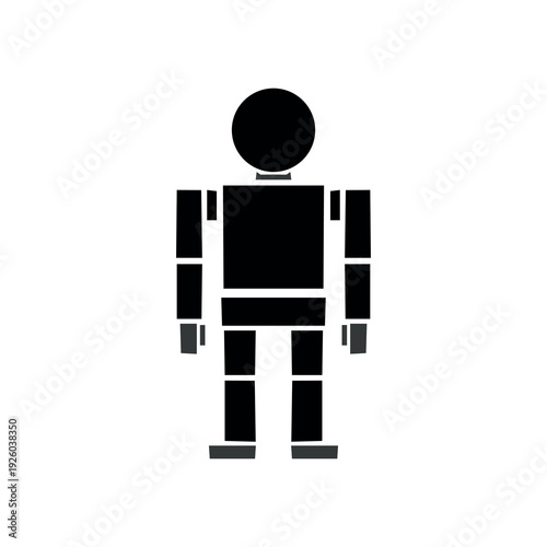 Deconstructed geometric humanoid AI robot