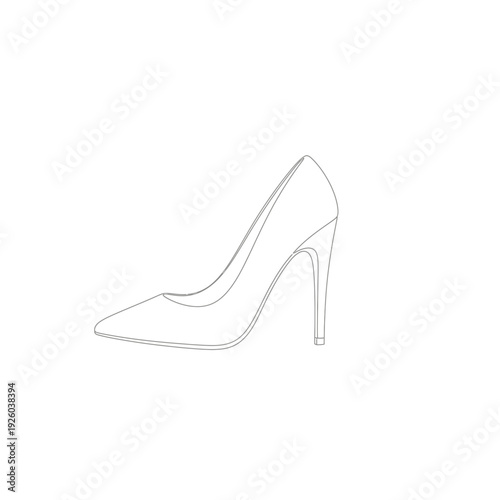 A high-heeled shoe with a pointed toe
