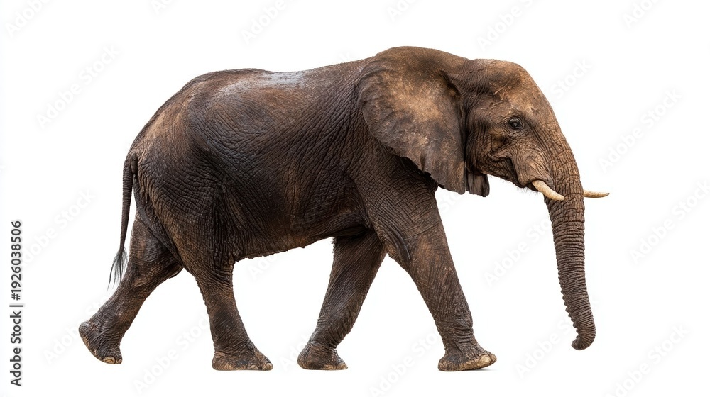 Obraz premium Majestic elephant walking gracefully.