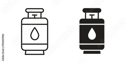 Gas cylinders icon, line symbols on white background. EPS10