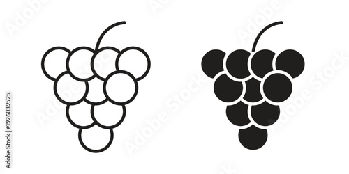 Grapes icon, line symbols on white background. EPS10