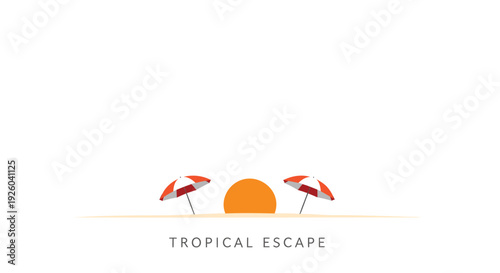 Tropical escape icon set
