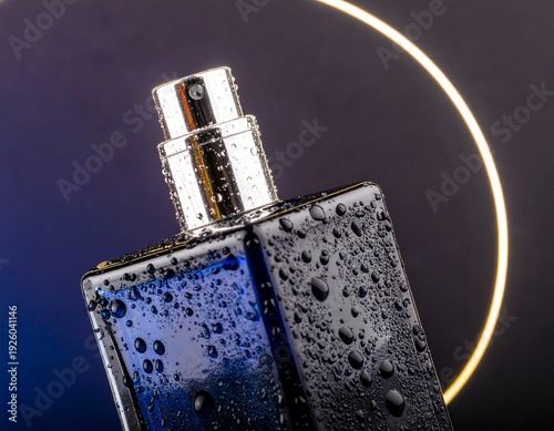 Luxury Male Fragrance Bottle on Dark Background, Advertising Concept