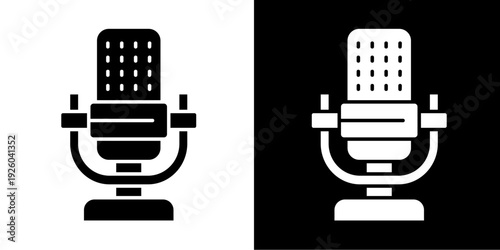 Microphone  Icon Set White Glyph Style Collection