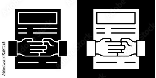Agreement  Icon Set White Glyph Style Collection