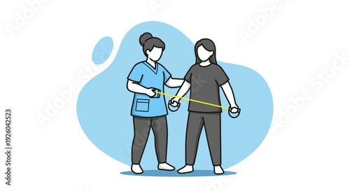 Physical Therapist Assisting Patient With Arm Exercise.