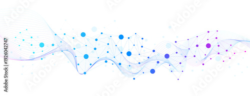 Blue Technology Network Connecting Dots and Lines. Global Network Connection. Social Network Communication. Big Data Visualization. Internet Technology.