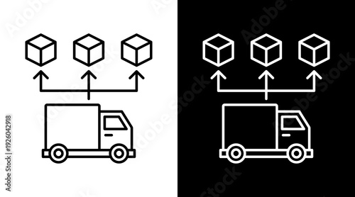 Distribution White Icon Set Design