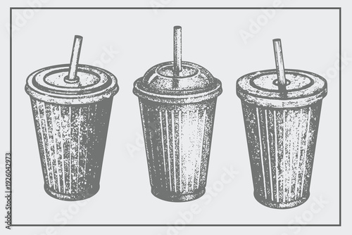 set of hand-drawn vintage wine Milkshake glass vector illustration. Engraving style Milkshake design for creative design.