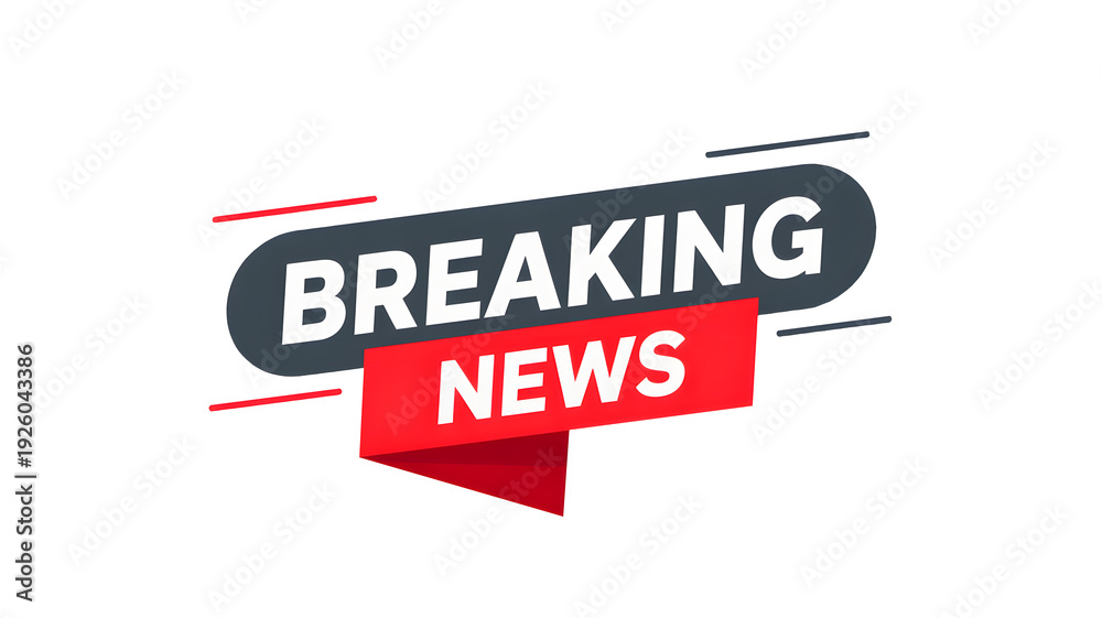 Fototapeta premium Breaking news alert with modern dynamic text design