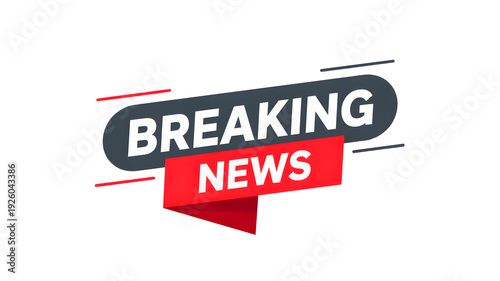 Breaking news alert with modern dynamic text design