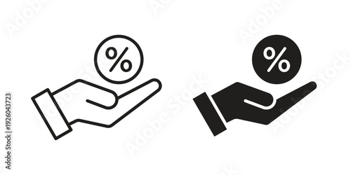 Interest icon, line symbols on white background. EPS10